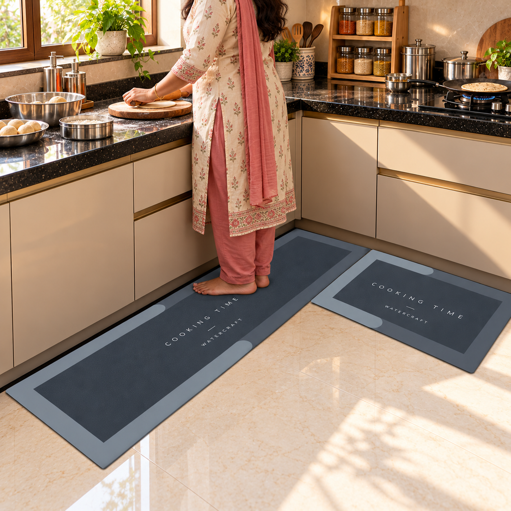 WaterCraft 2-Piece Waterproof Memory Foam Kitchen Mat Set