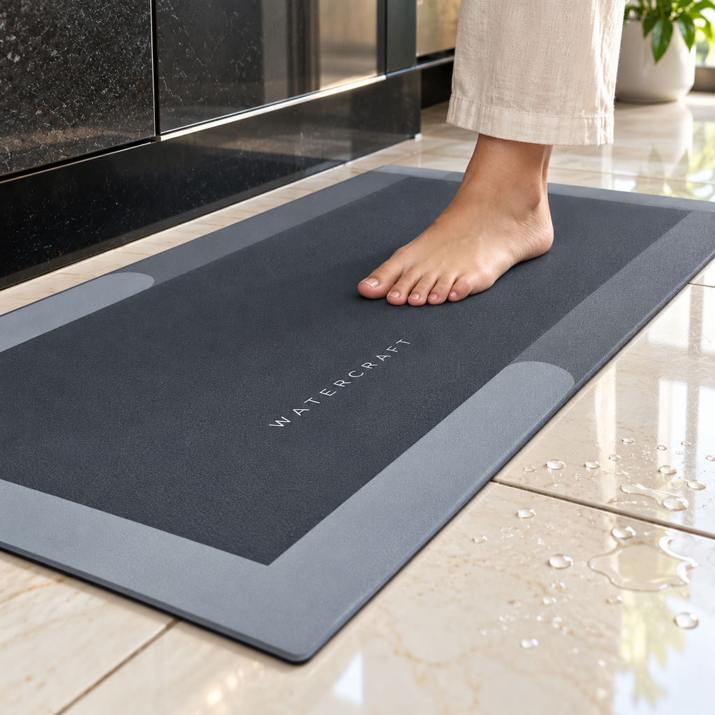 WaterCraft 2-Piece Waterproof Memory Foam Kitchen Mat Set