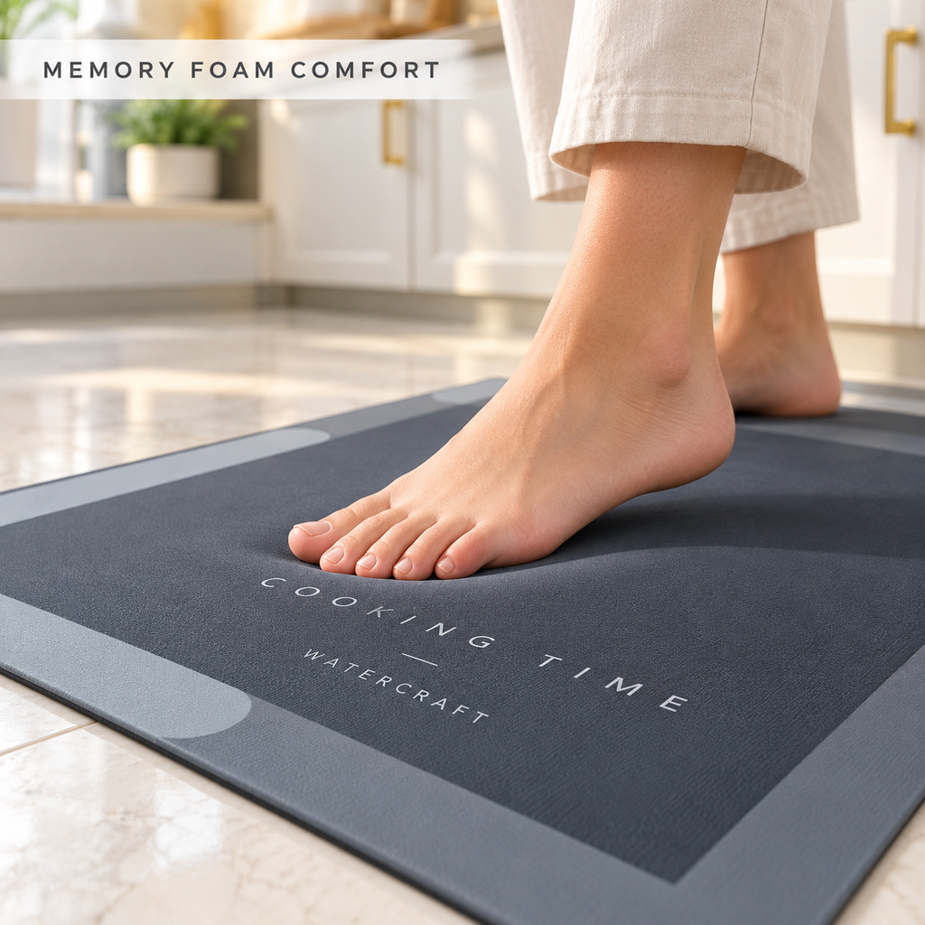 WaterCraft 2-Piece Waterproof Memory Foam Kitchen Mat Set