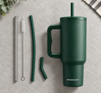 WaterCraft Aura 1200ml Forest Green insulated tumbler with handle - hero shot